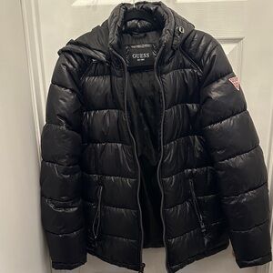 GUESS Men's Dark Puffer Coat Size S